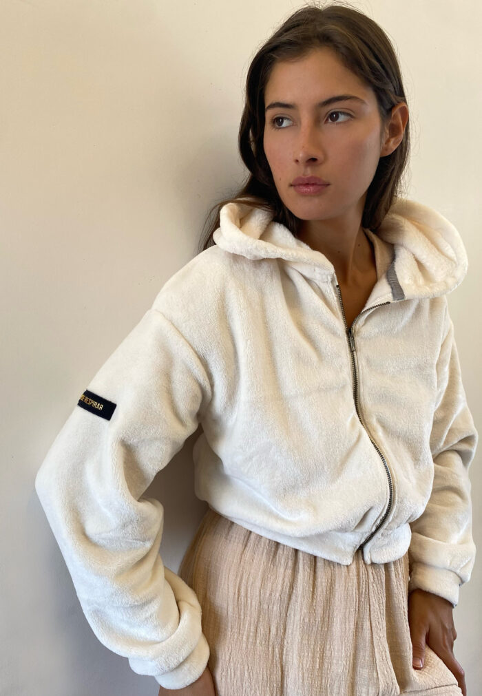 Peluche SHORT ZIP – BLANCO
